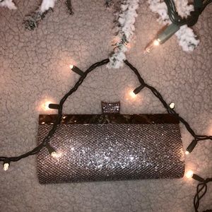 Silver Sequin Clutch